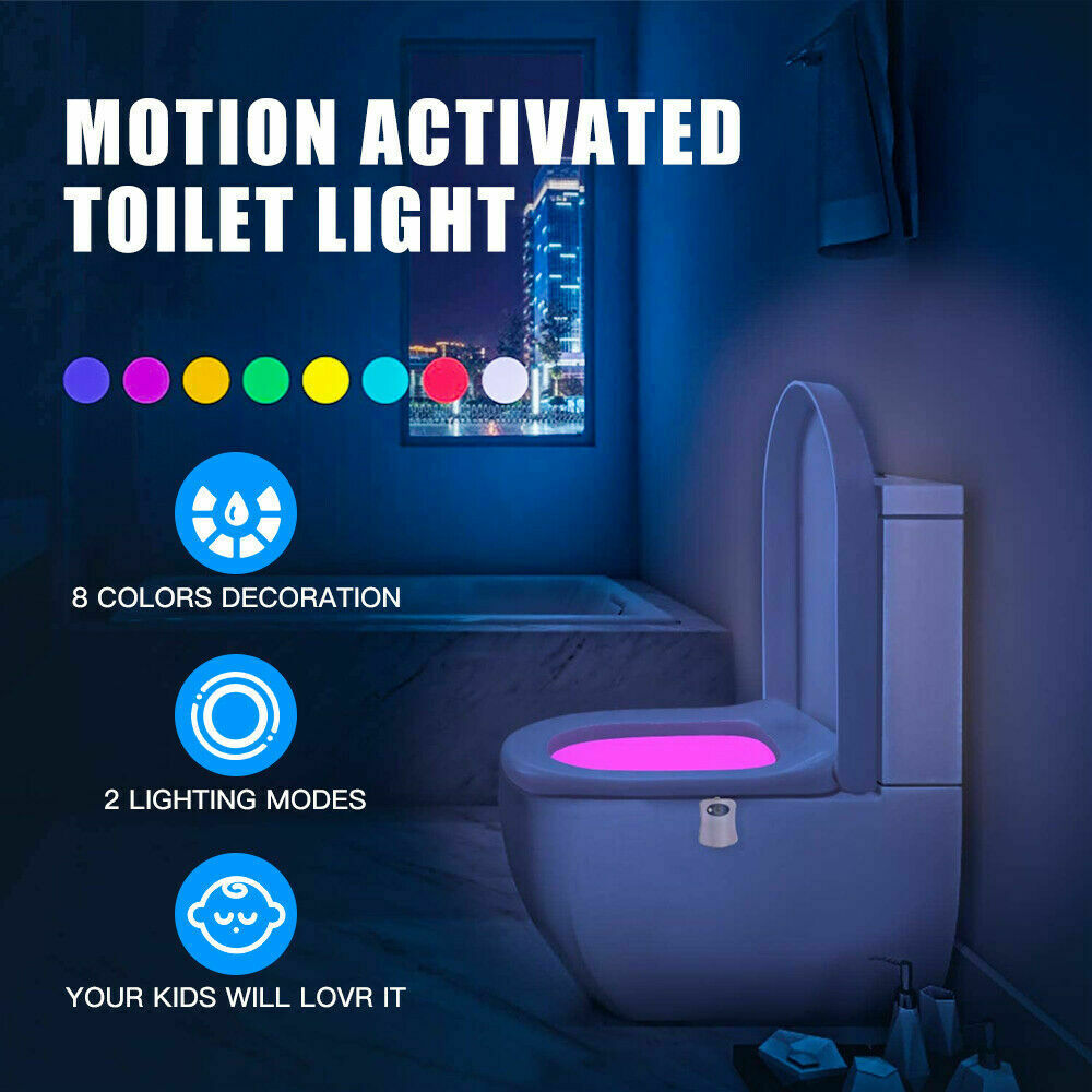 GLOBAL PHOENIX Colorful Toilet Bowl Lights Motion Sensor LED